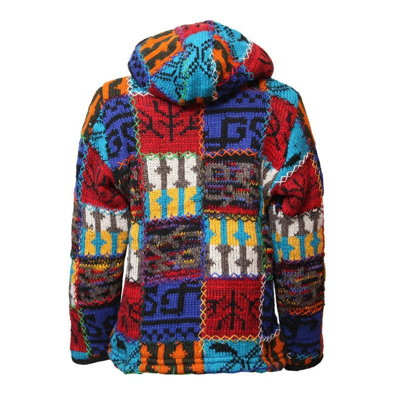 Colourful Chunky Knit Wool Jacket