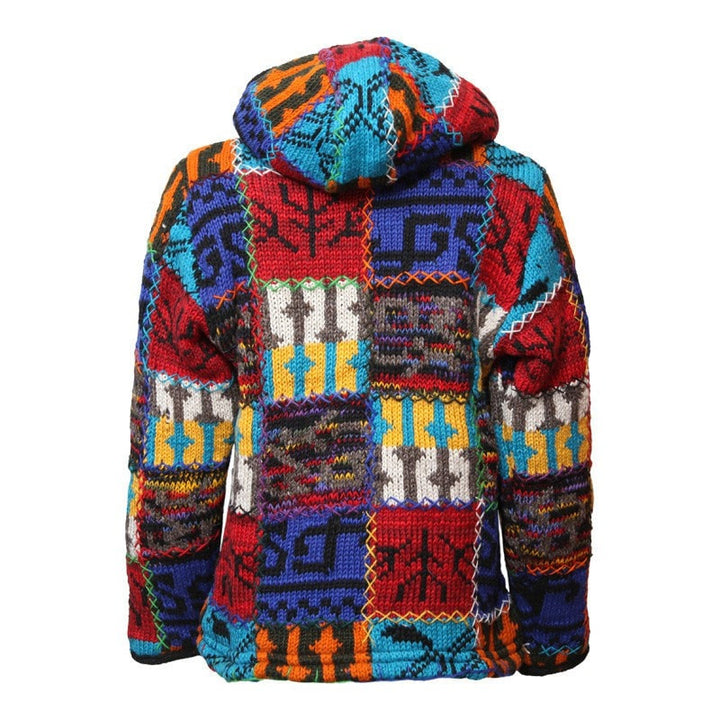 Colourful Chunky Knit Wool Jacket