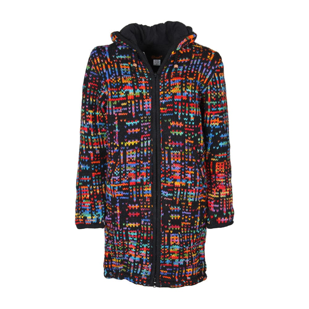Rainbow Fleece Lined Long Coat