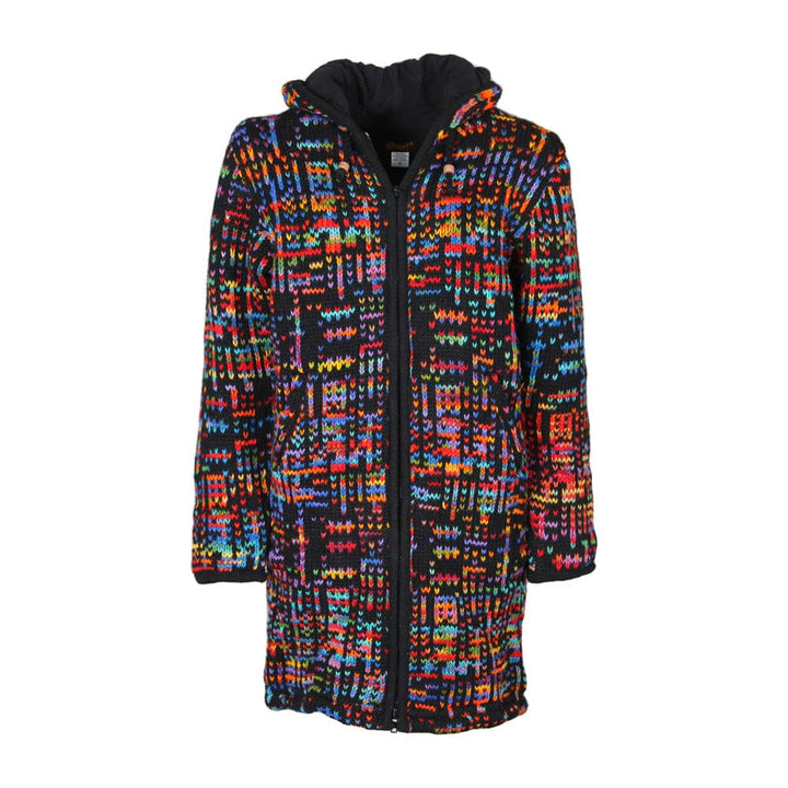 Rainbow Fleece Lined Long Coat