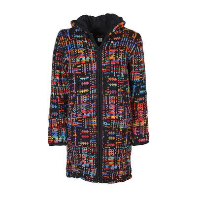 Rainbow Fleece Lined Long Coat