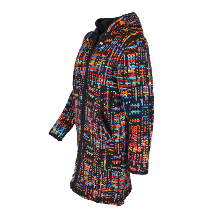 Rainbow Fleece Lined Long Coat