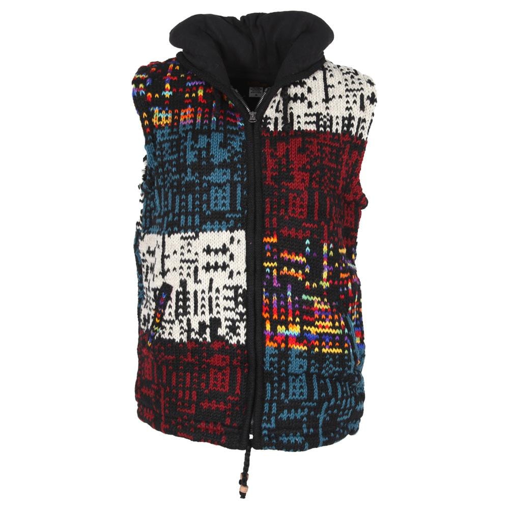 Fleece Lined Woollen Hooded Gilet..