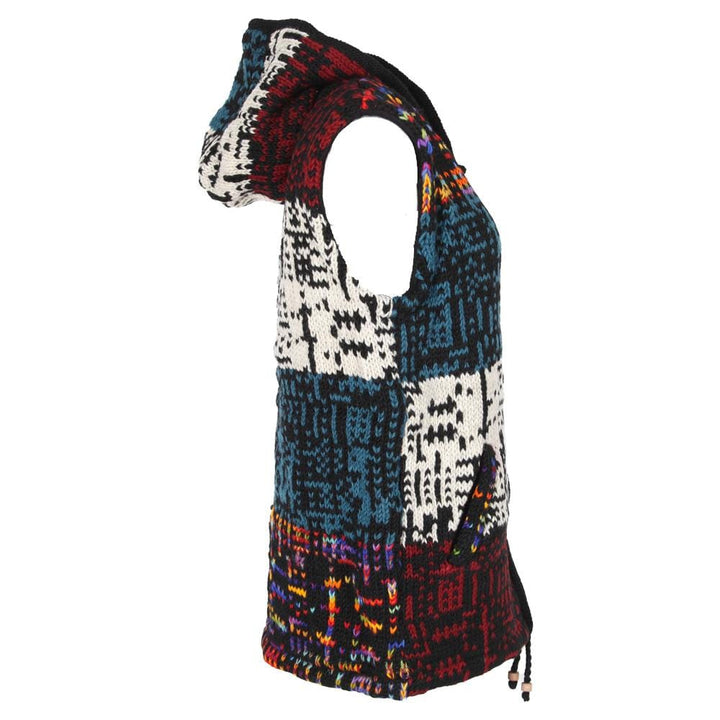 Fleece Lined Woollen Hooded Gilet..