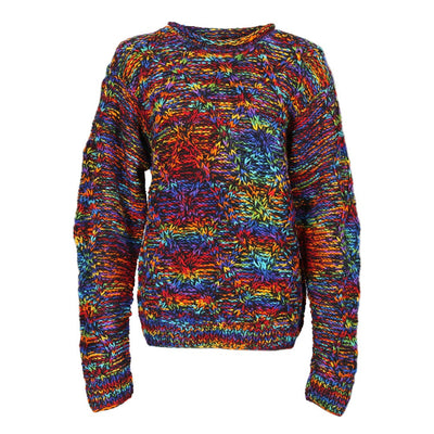 Dark Knit Rainbow Wool Pullover