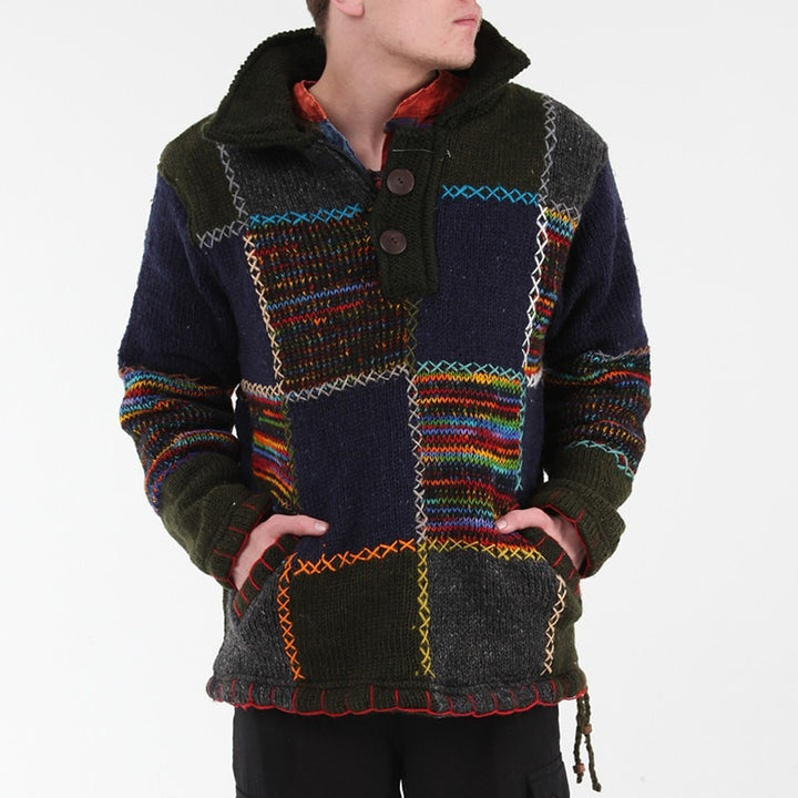 Loose Fit Fleece Lined Knit Pullover