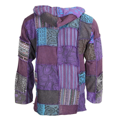 Overdyed Patchwork Hooded Shirt