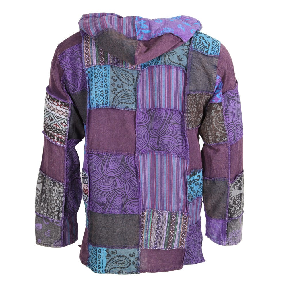 Men's Overdyed Patchwork Hooded Shirt