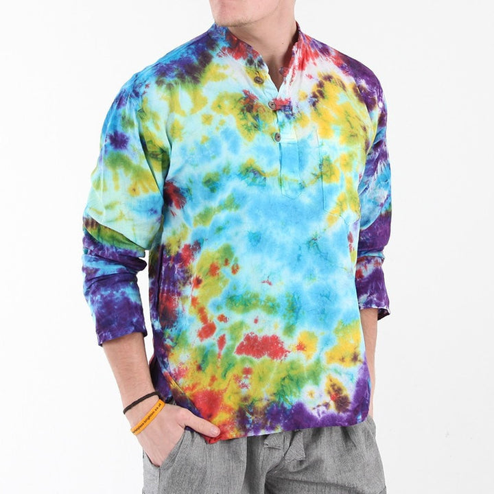 Festival Tie Dye Collarless Shirt..