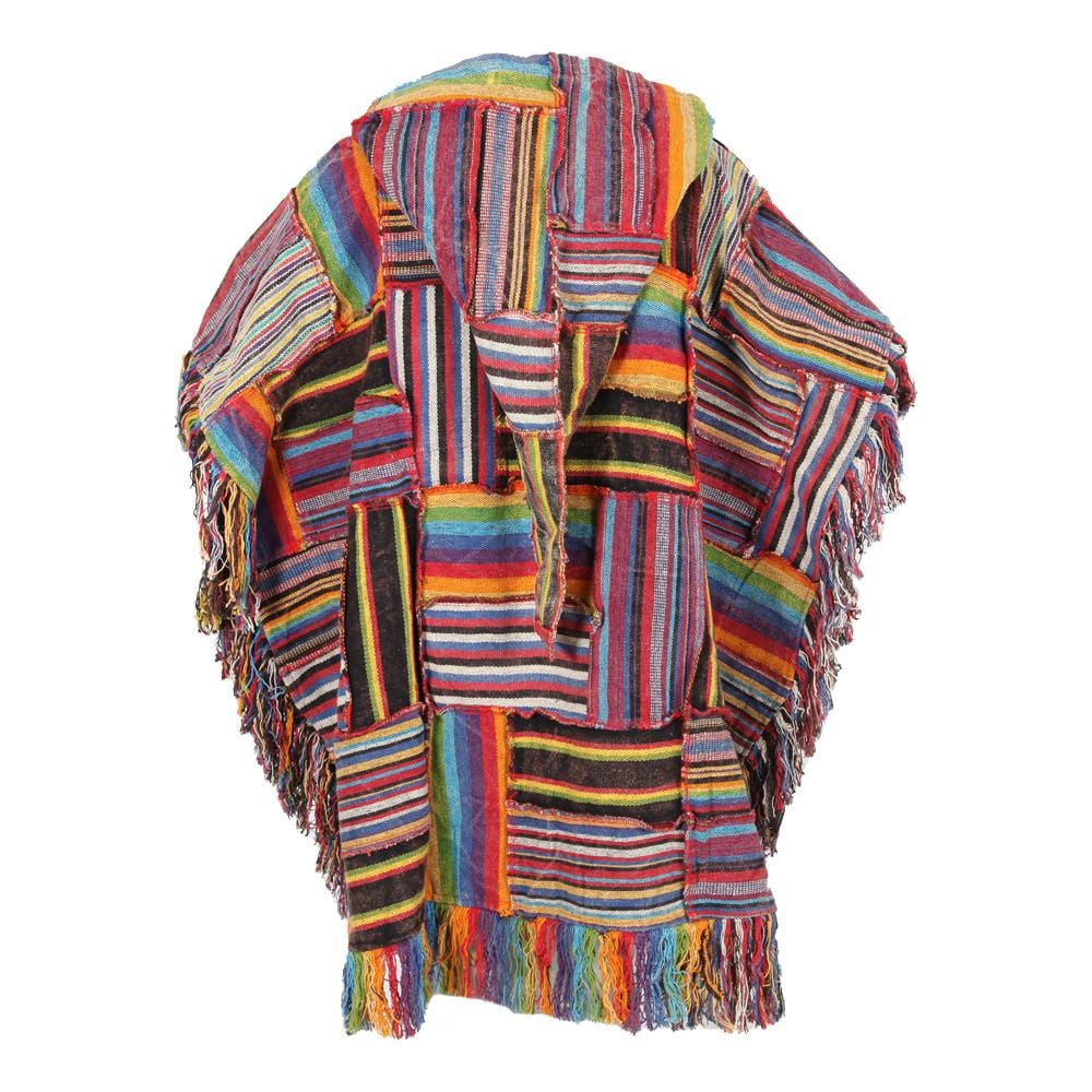 Men's Patchwork Cotton Poncho