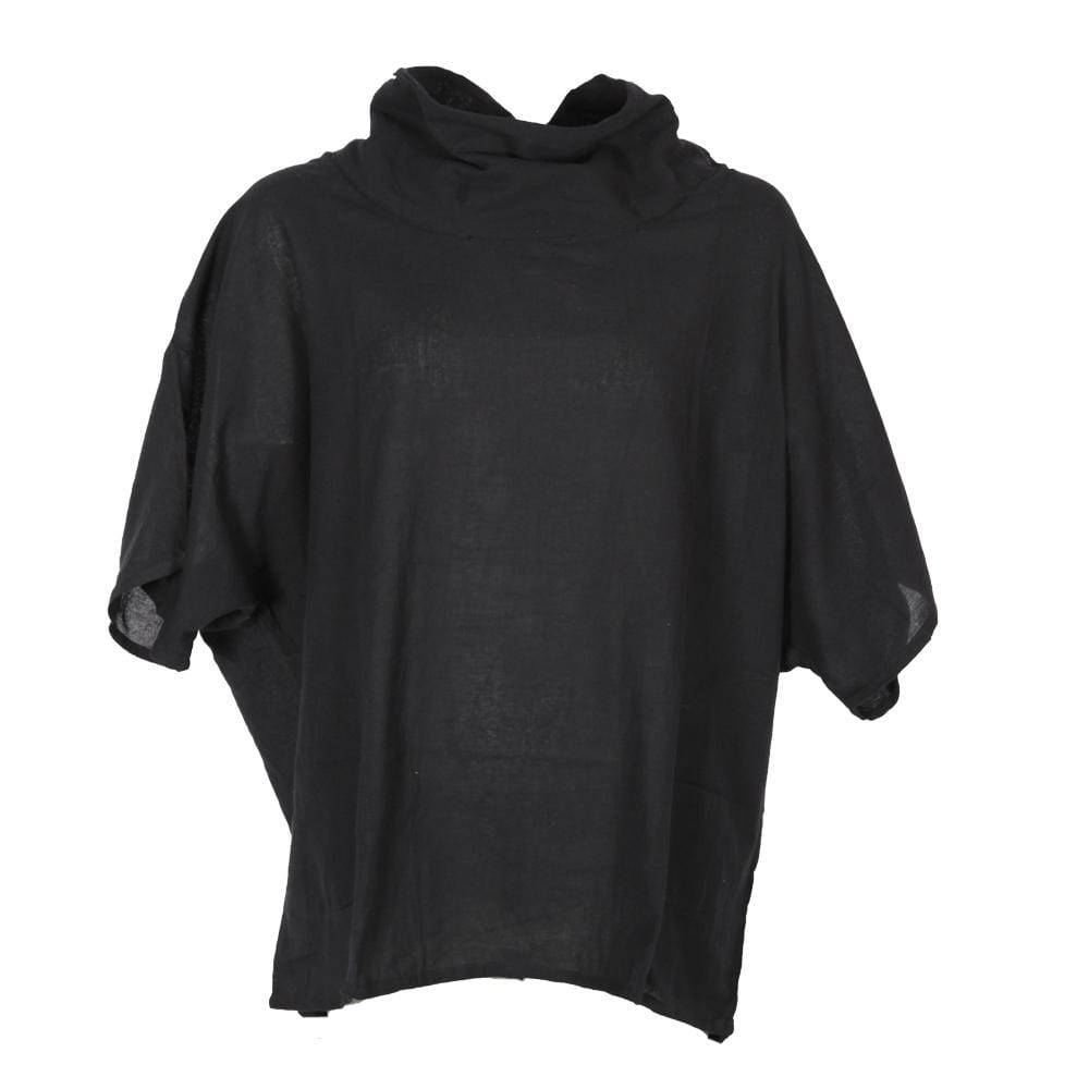 Short Sleeve Cowl Neck Smock Top