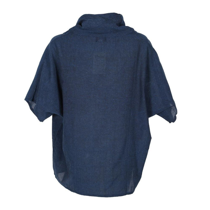 Short Sleeve Cowl Neck Smock Top