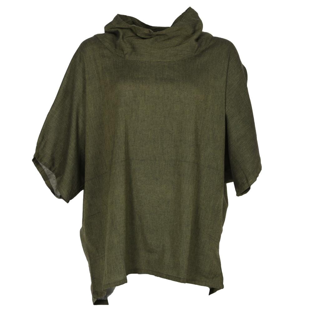 Short Sleeve Cowl Neck Smock Top