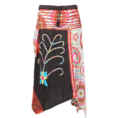 Embroidered Hanky Hem Skirt