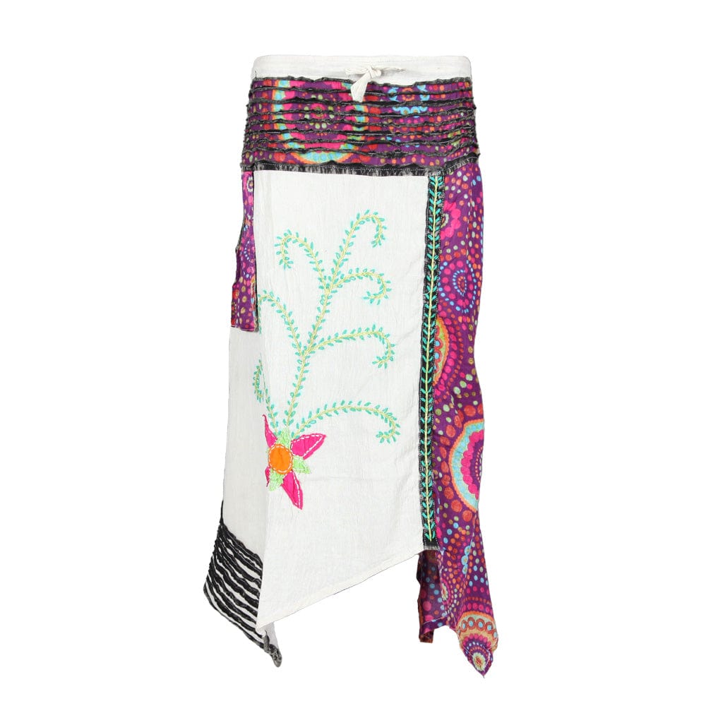 Embroidered Hanky Hem Skirt