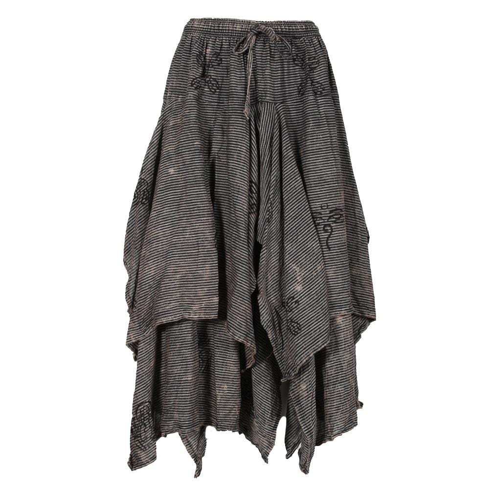 Layered Pinstripe Cotton Skirt