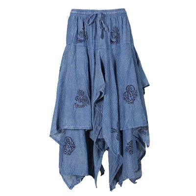 Layered Pinstripe Cotton Skirt