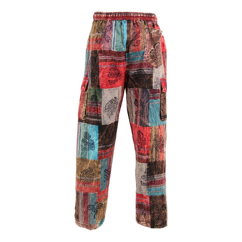 Patchwork Cotton Cargo Trousers