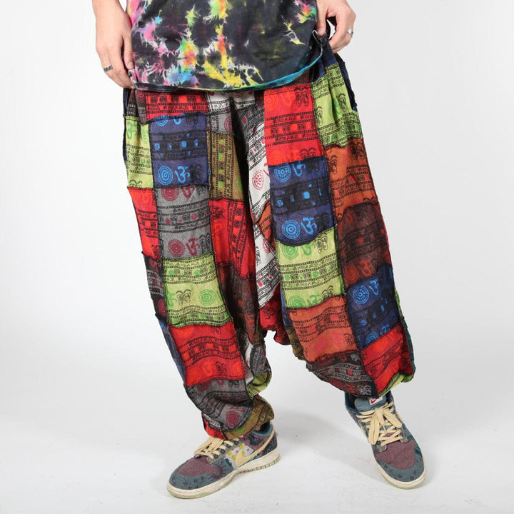 Colourblock Patchwork Painted Harems
