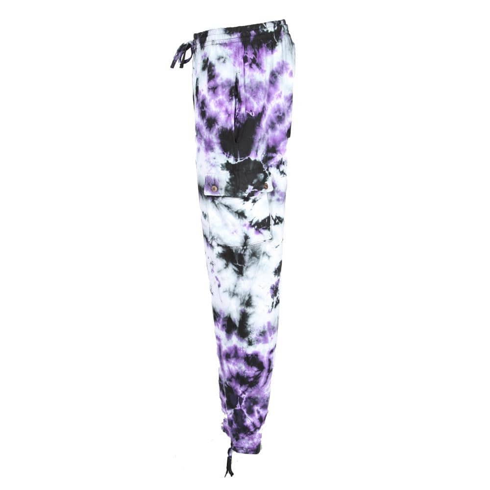 Tie Dye Cargo Trousers With Pockets..