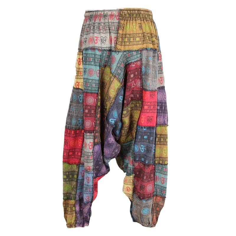 Colourful Om Print Patchwork Harems – The Hippy Clothing Co.