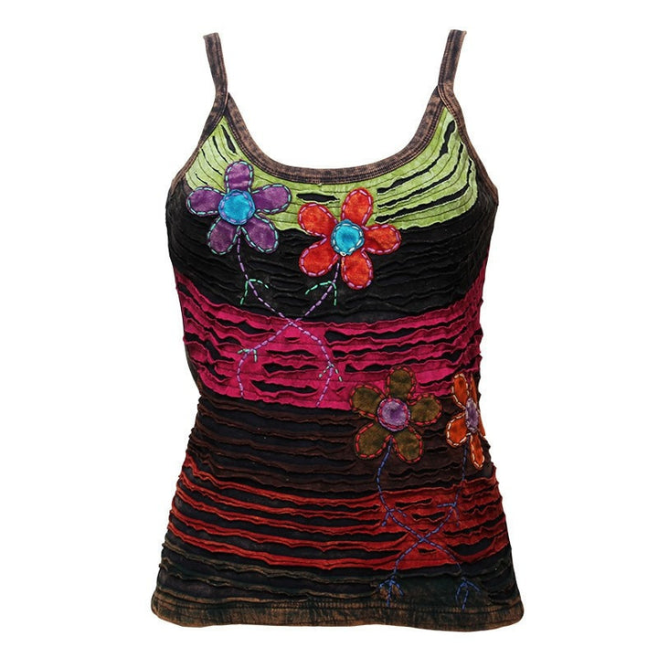 Textured Flower Vest Top