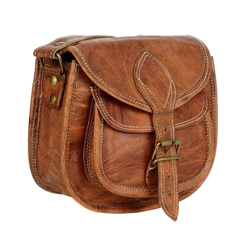 Tan Leather Saddle Bag
