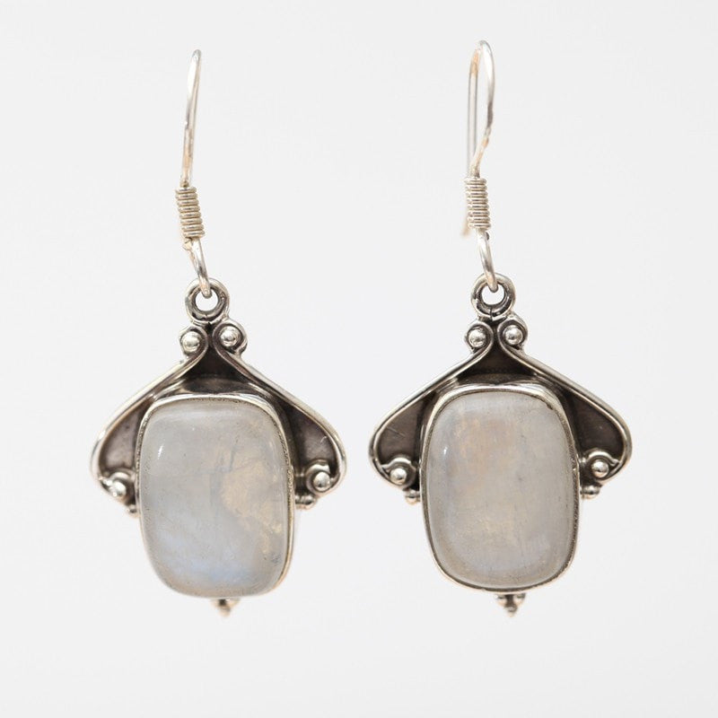Moonstone Art Nouveau Silver Earrings