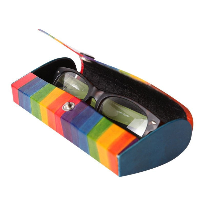 Rainbow leather Glasses Case