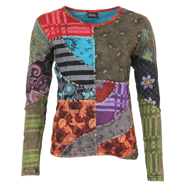 Long Sleeve Patchwork Top
