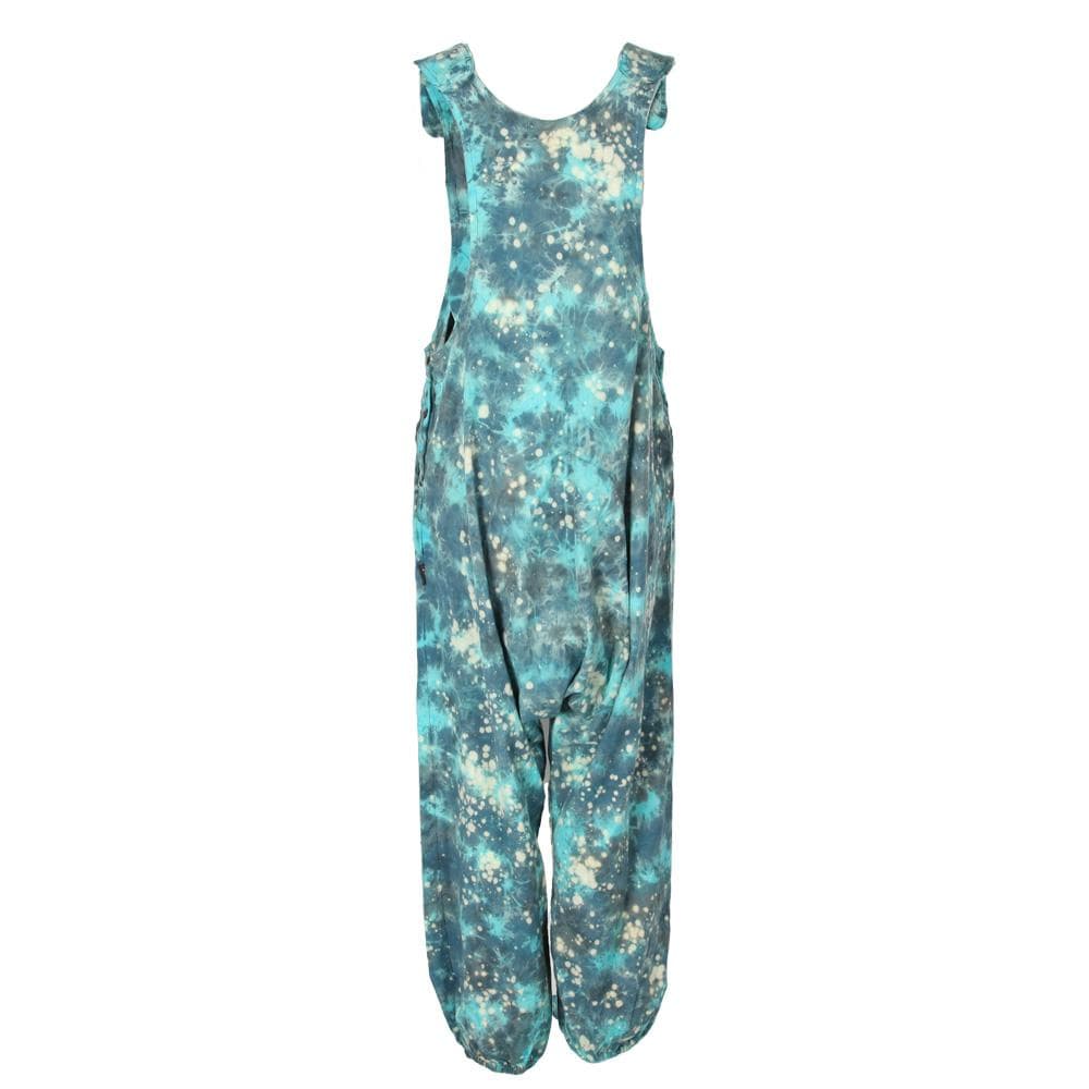 Embroidered Celestial Tie Dye Dungarees