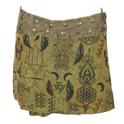 Embroidered & Screen Print Popper Skirt