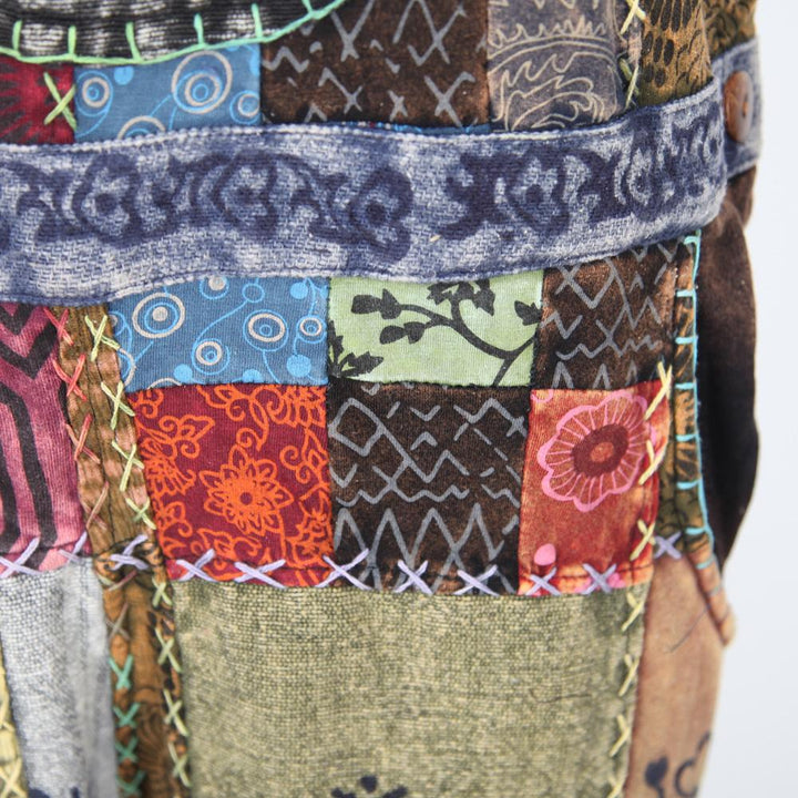 Over Stitched Patchwork Dungarees