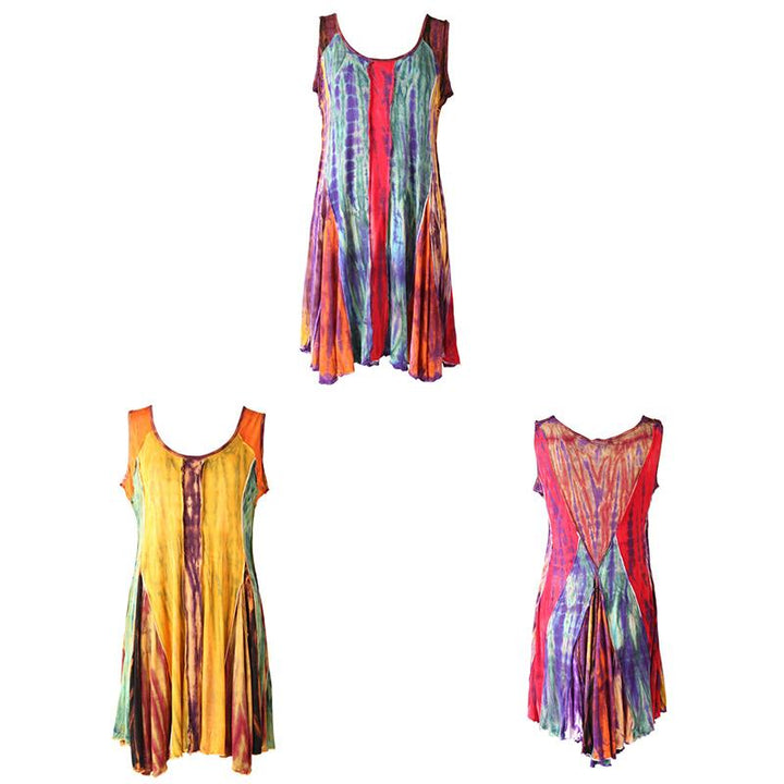 Tie Dye Panel Swing Dress