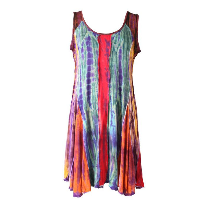 Tie Dye Panel Swing Dress