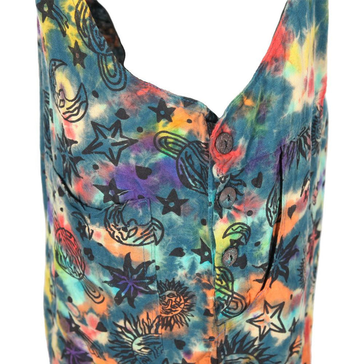 Sun & Moon Print Dungarees