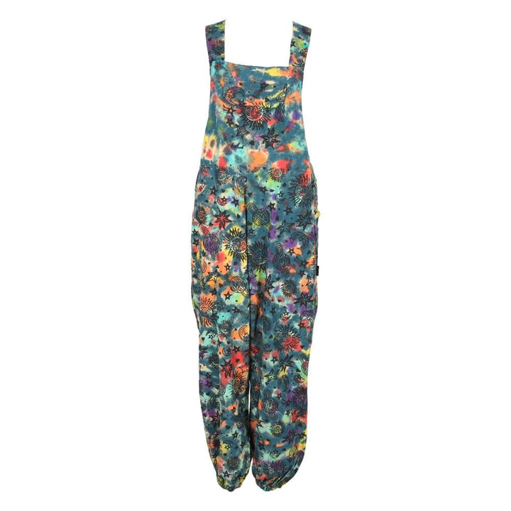 Sun & Moon Print Dungarees