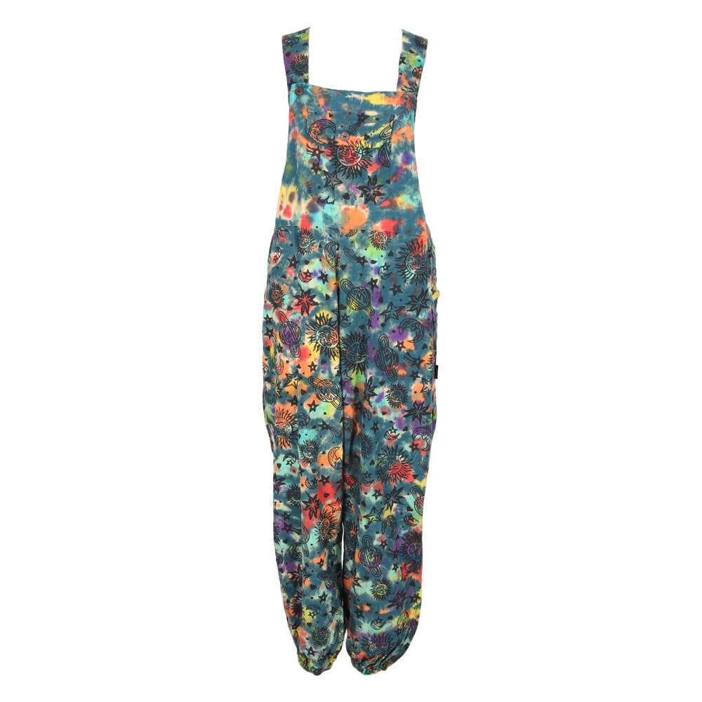 Men's Sun & Moon Print Dungarees