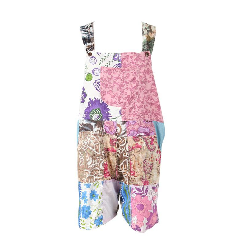 Patchwork Dungaree Shorts