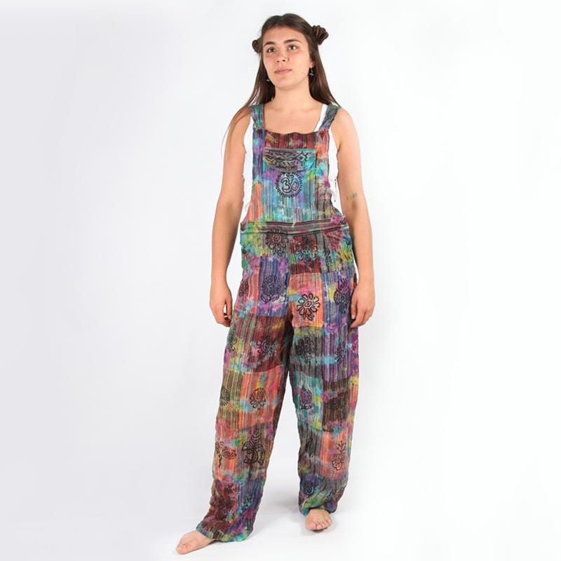 Tie Dye Patchwork Dungarees