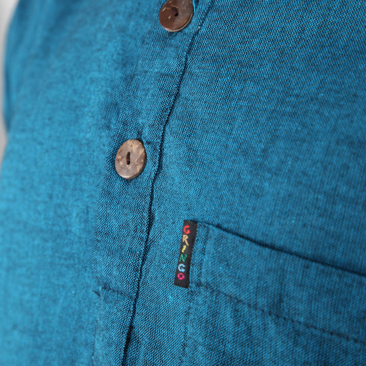 Men's Cotton Teal Kurta Shirt