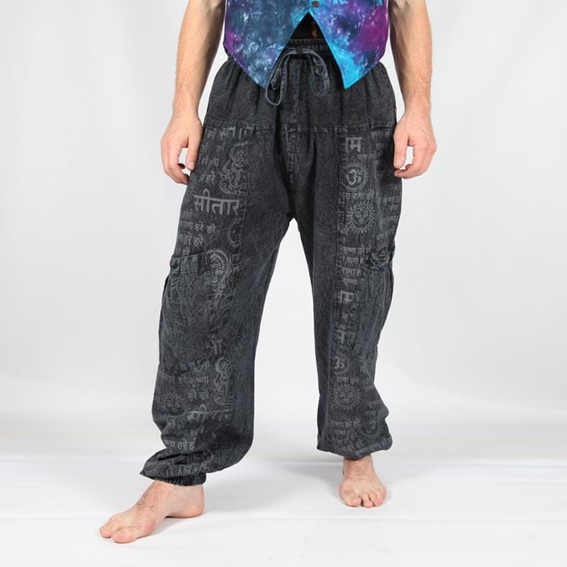 Men's Stone Washed Om Joggers