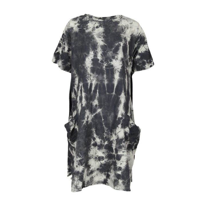 Oversize Black Tie Dye Smock Dress