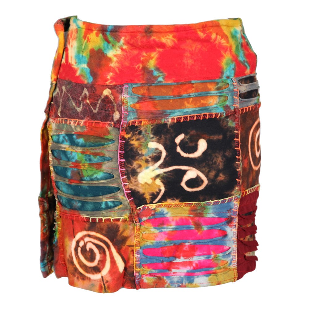 Tie Dye Patchwork Popper Skirt