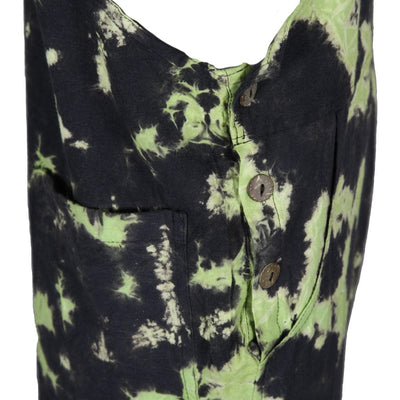 Green & Black Tie Dye Dungarees