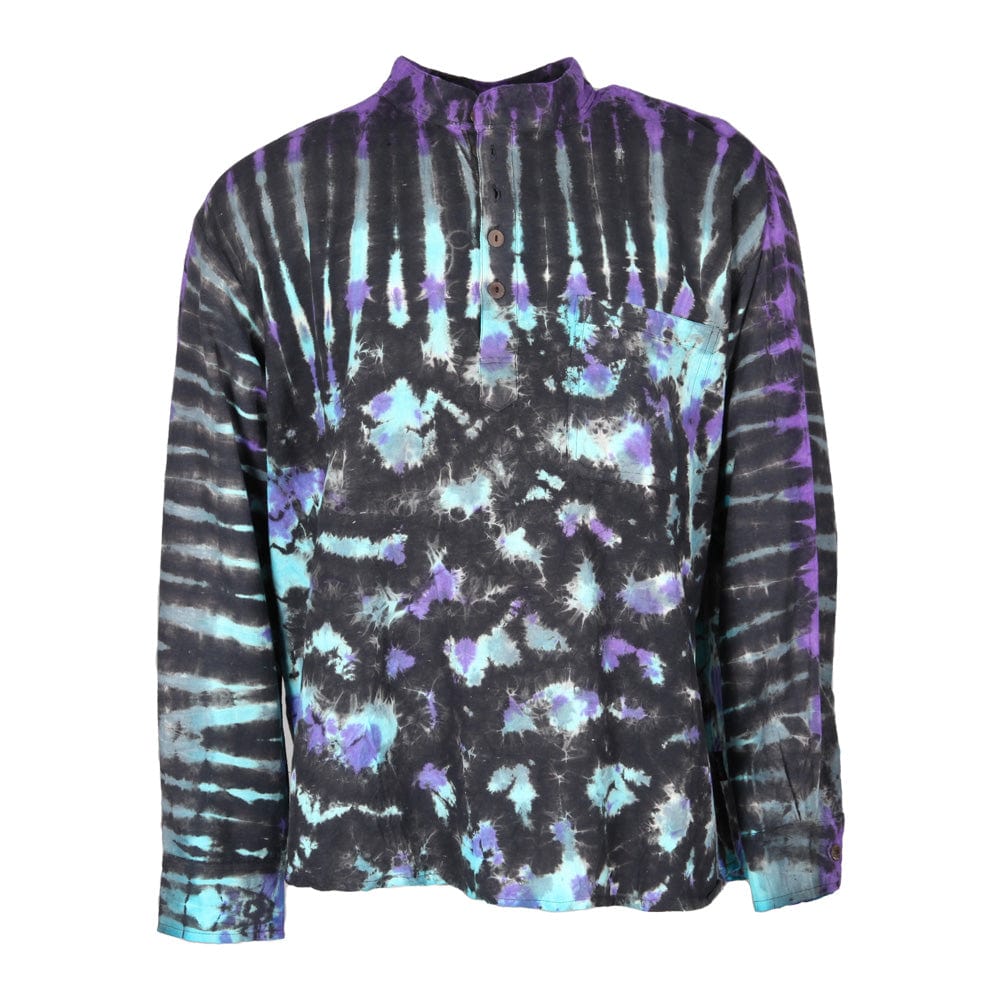 Black Tie Dye Kurta Shirt