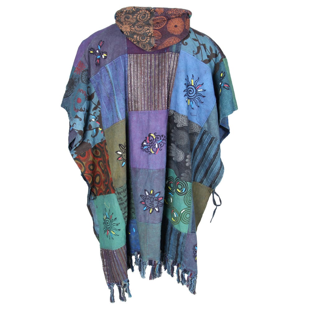 Hand Printed Patchwork Poncho