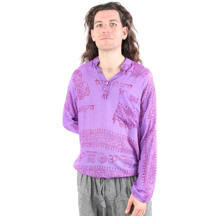 Om Print Soft Cotton Relaxed Shirt