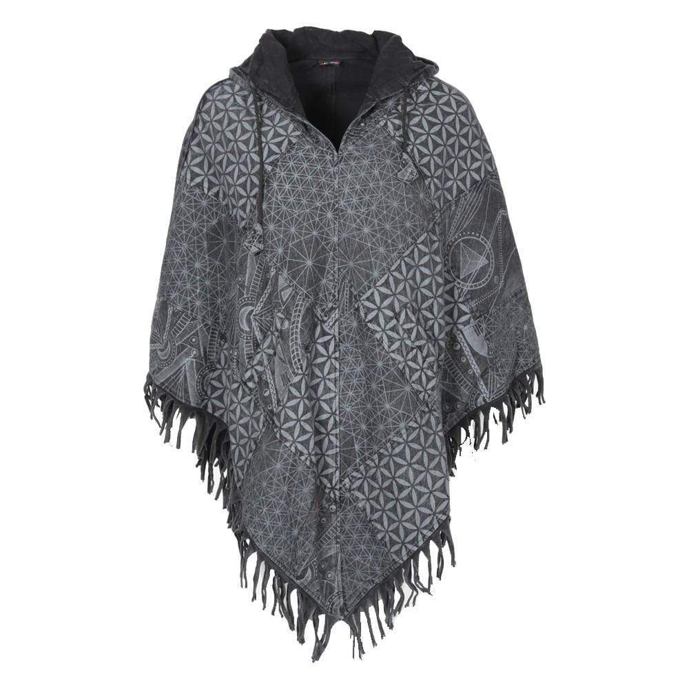 Hooded Tassel Poncho.