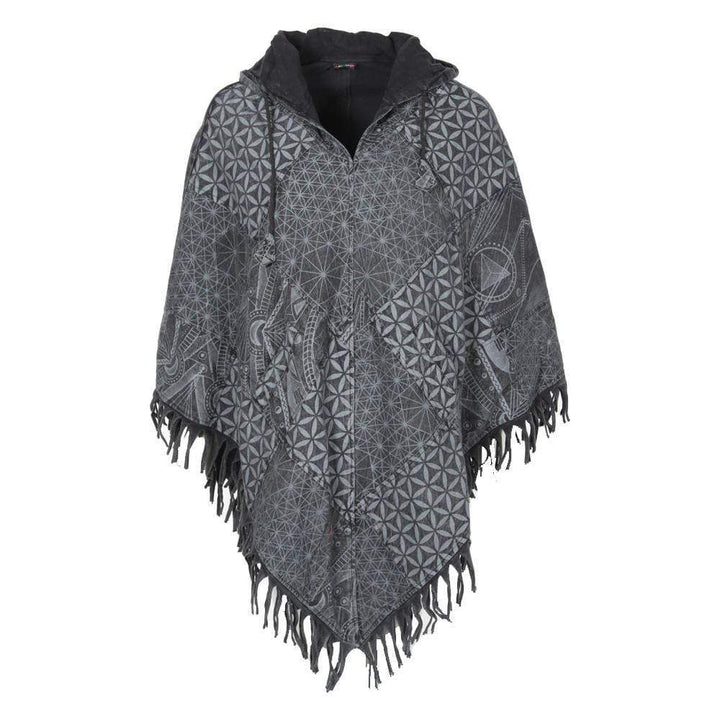 Hooded Tassel Poncho.